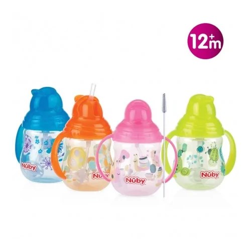 NUBY Gobelet anti-fuite Designer Series imprimé en PP 270ml  +12mois -ID10324AQUA