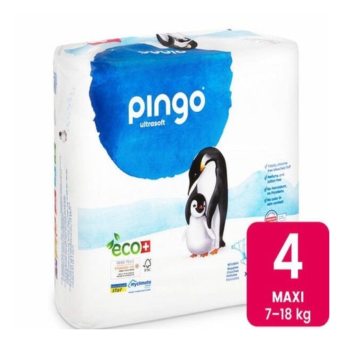 PINGO COUCHES ÉCOLOGIQUES JETABLES MAXI TAILLE 4 (7-18KG) 40 COUCHES