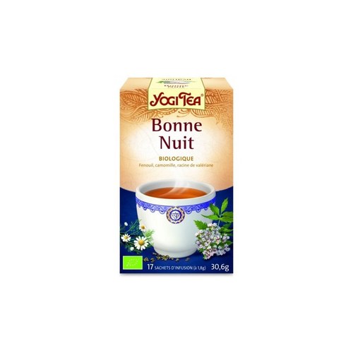 YOGI TEA Bonne Nuit 17x2g (fenouil, camomille, menthe poivrée, racine de valériane , lavande)