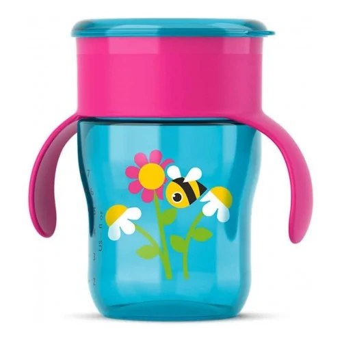 AVENT TASSE D'APPRENTISSAGE 9 MOIS + 260ML Rose SCF782
