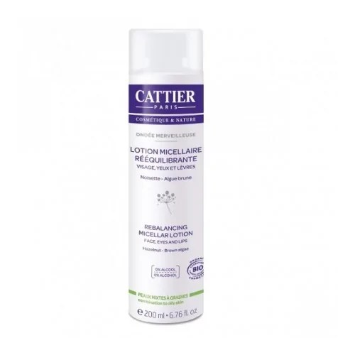 Cattier  Lotion Micellaire Rééquilibrante BIO - Visage, Yeux et Lèvres Ondeée Merveilleuse - 200 ml
