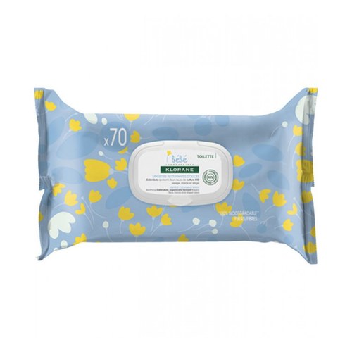 Klorane Lingettes Epaisses Nettoyantes (boite de 70)