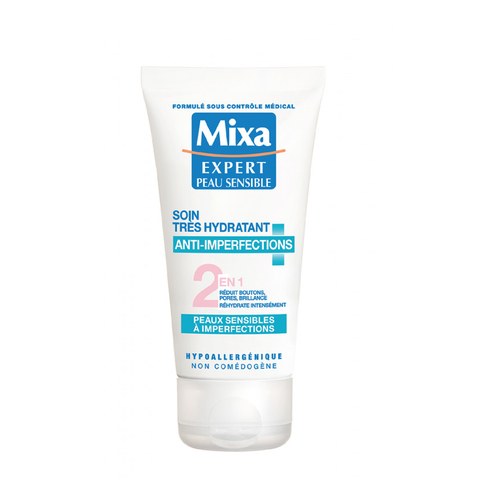 MIXA Crème hydratante pour visage - Soin très hydratant anti-imperfections - 50 ml