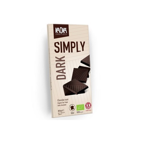 kaoka TABLETTE DE CHOCOLAT NOIRE SYMPLY 61% 80 G