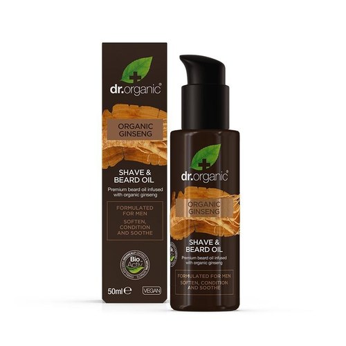 DR.ORGANIC Ginseng Huile de Rasage & Barbe pour hommes 50ml