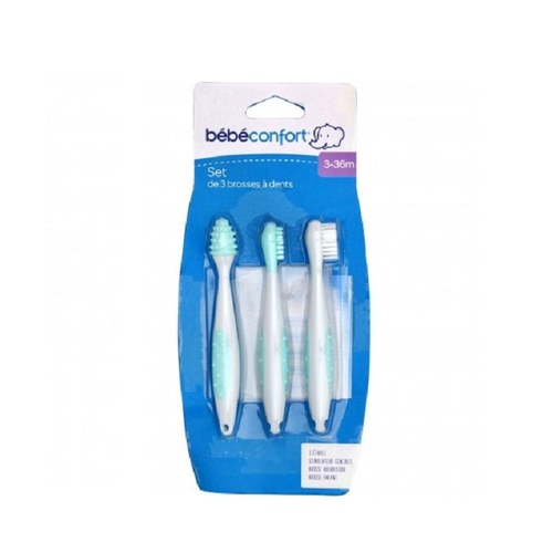Bébé Confort set de 3 brosses à dents + étui 0-36 mois