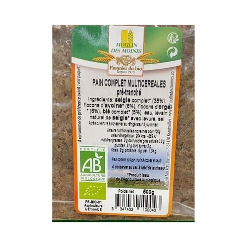 Moulin Des Moines PAIN COMPLET MULTICEREAL 500 G