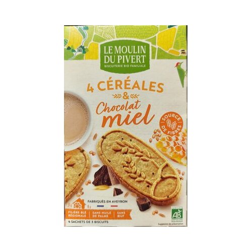 Moulin Du Pivert  PTIT DEJ CEREALES, CHOCOLAT & MIEL 190 G
