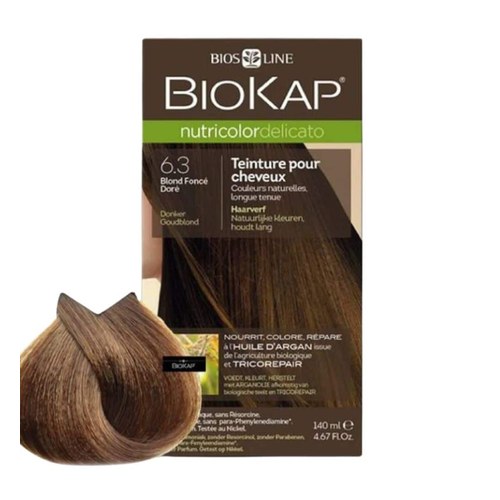 BIOKAP NUTRICOLOR DELICATO TEINTURE POUR CHEVEUX BLOND FONCÉ DORÉ 6.3