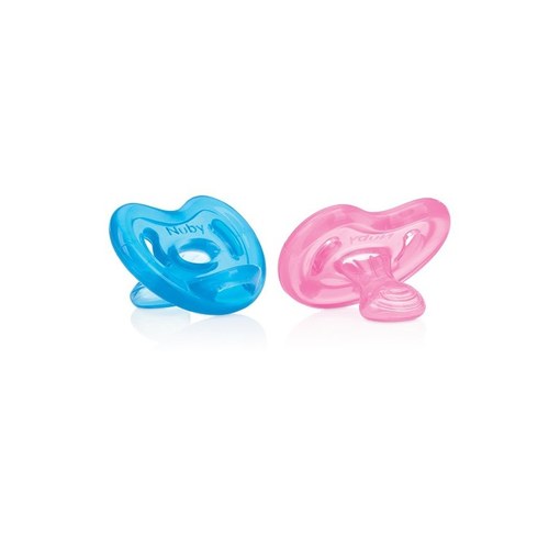 NUBY 2 Sucettes 100% silicone  Natural Flex™ Orthodentique   6-36m  NV0202004MOS