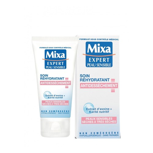 MIXA - Crème hydratante pour visage - Soin réhydratant antidessèchement - 50 ml