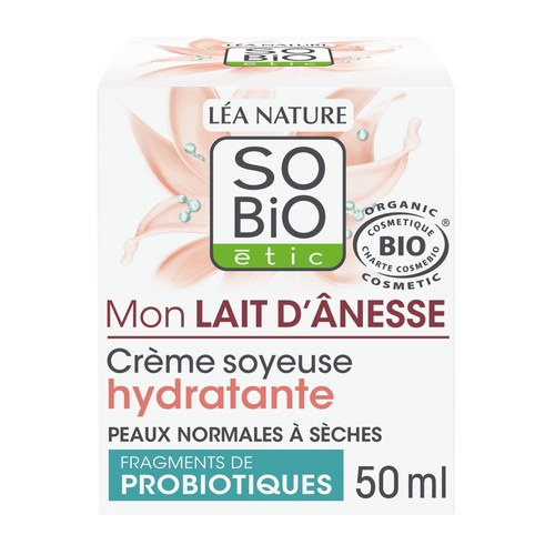 So Bio  Creme soyeuse hydratante tout type de peau 50ml au lait D'anesse