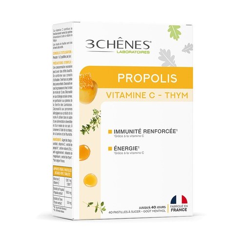 3 chênes Propolis 40 pastilles à sucer