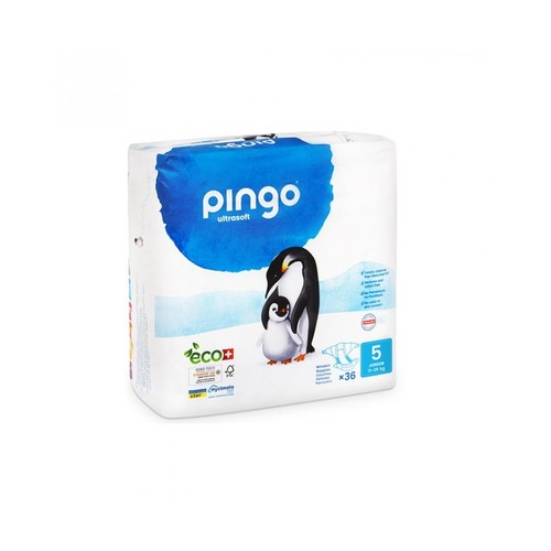 PINGO COUCHES ÉCOLOGIQUES JETABLES JUNIOR TAILLE 5 (11-25KG) 36 COUCHES