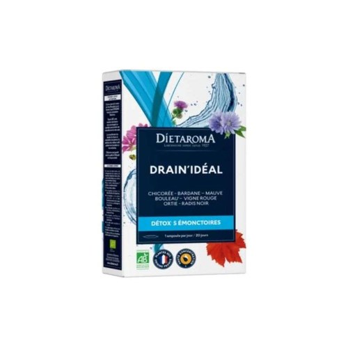 dietaroma Drain'ideal bio detoxification de l'organisme 20 ampoules
