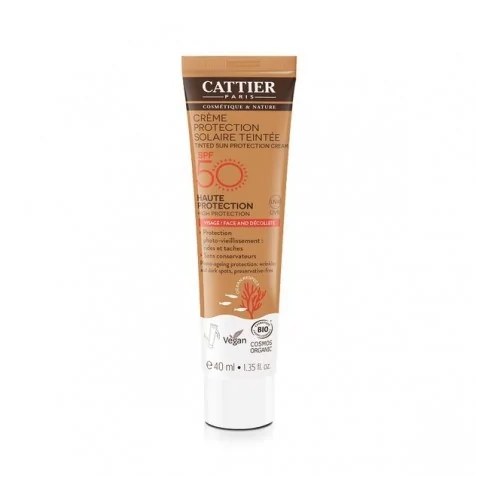 Cattier Crème Protection Solaire Teintée SPF 50 Bio 40 ml
