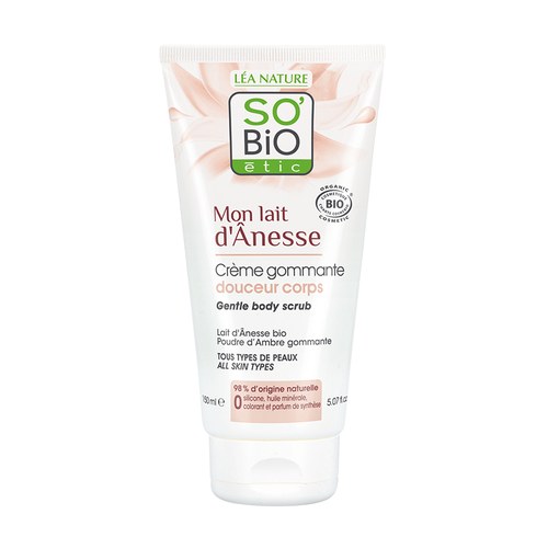 SO BIO CRÈME DE GOMMAGE DOUCEUR POUR LE CORPS 150ml au lait d'anesse
