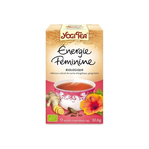 YOGI TEA Energie Féminine 17x 2g (Hibiscus, réglisse, menthe poivrée, feuilles de framboise, racine d'angélique)