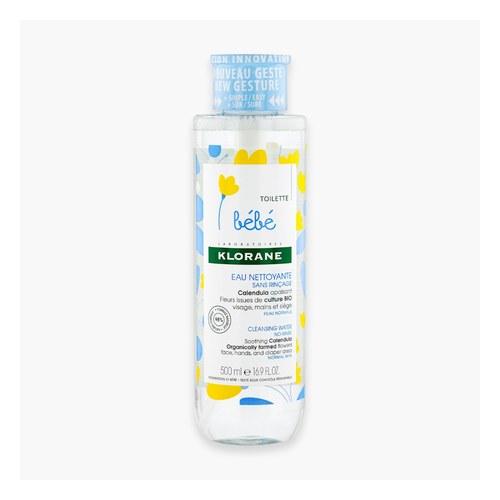 Klorane bébé Eau Nettoyante Micellaire Sans Rinçage 500ml