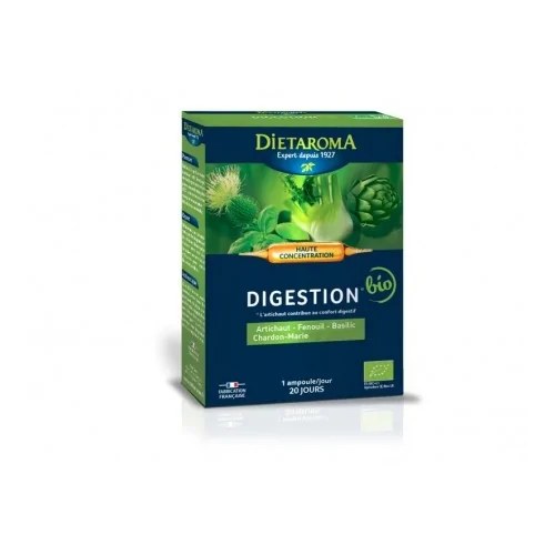 dietaroma DIGESTION* Artichaut, fenouil, basilic, chardon-marie, desmodium 20 ampoules