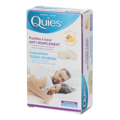 QUIES PASTILLES À SUCER ANTI-RONFLEMENT GOÛT MIEL CITRON 12 PASTILLES