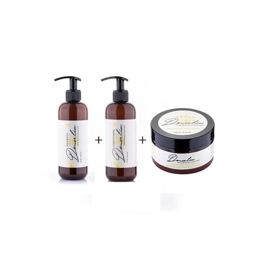 DOUCELIA Pack shampoing 400ml + après shampoing 400ml + masque cheveux 250gr