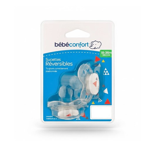 BÉBÉ CONFORT SUCETTES REVERSIBLES - 18/36 M - SILICONE - ANIMALS BLEU X2 7003